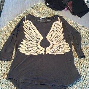 Zara wing print 3/4 sleeve top